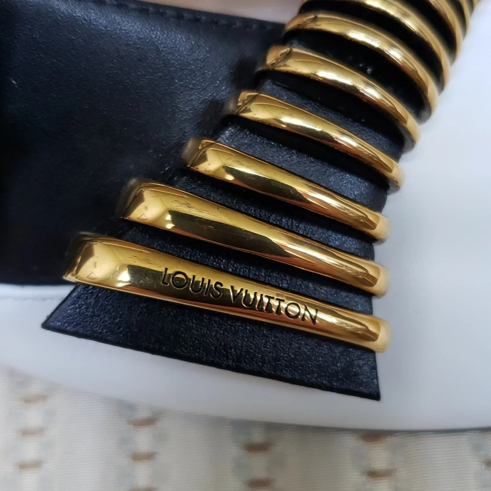 LOUIS VUITTON COLORBLOCK HEADLINE SLINGBACK PUMPS - Picture 5 of 14